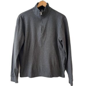Boss Hugo Boss Grey Pullover Sweatshirt 1/4 Zip Cotton XL Winter Cotton